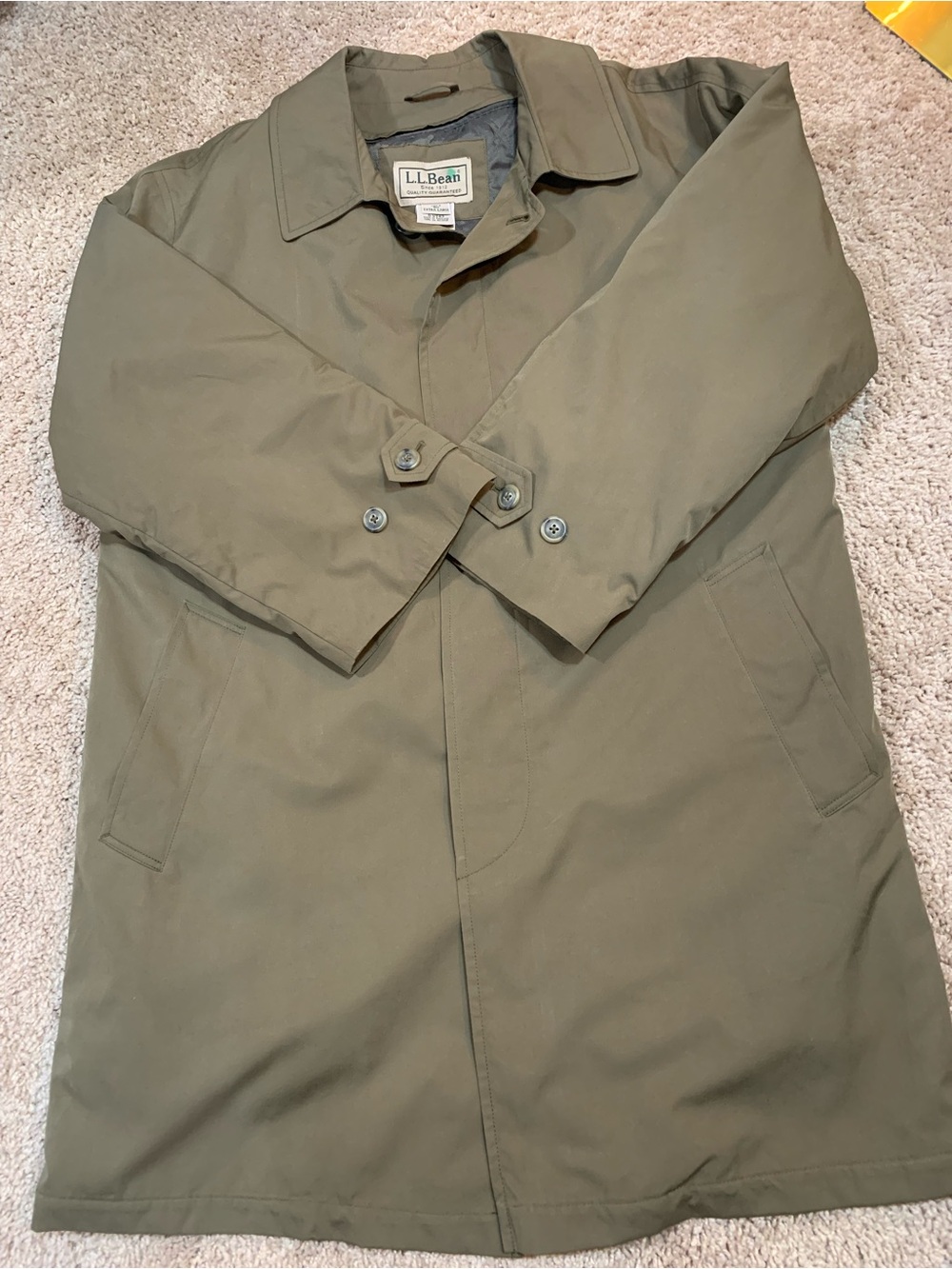 L.L. Bean Vintage Men's Olive Trench Coat